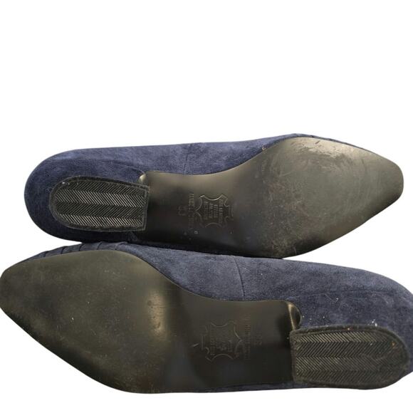 Jasmin Blue Suede Low‎ Heel Pleated Toe Size 9M NiB - Picture 7 of 8